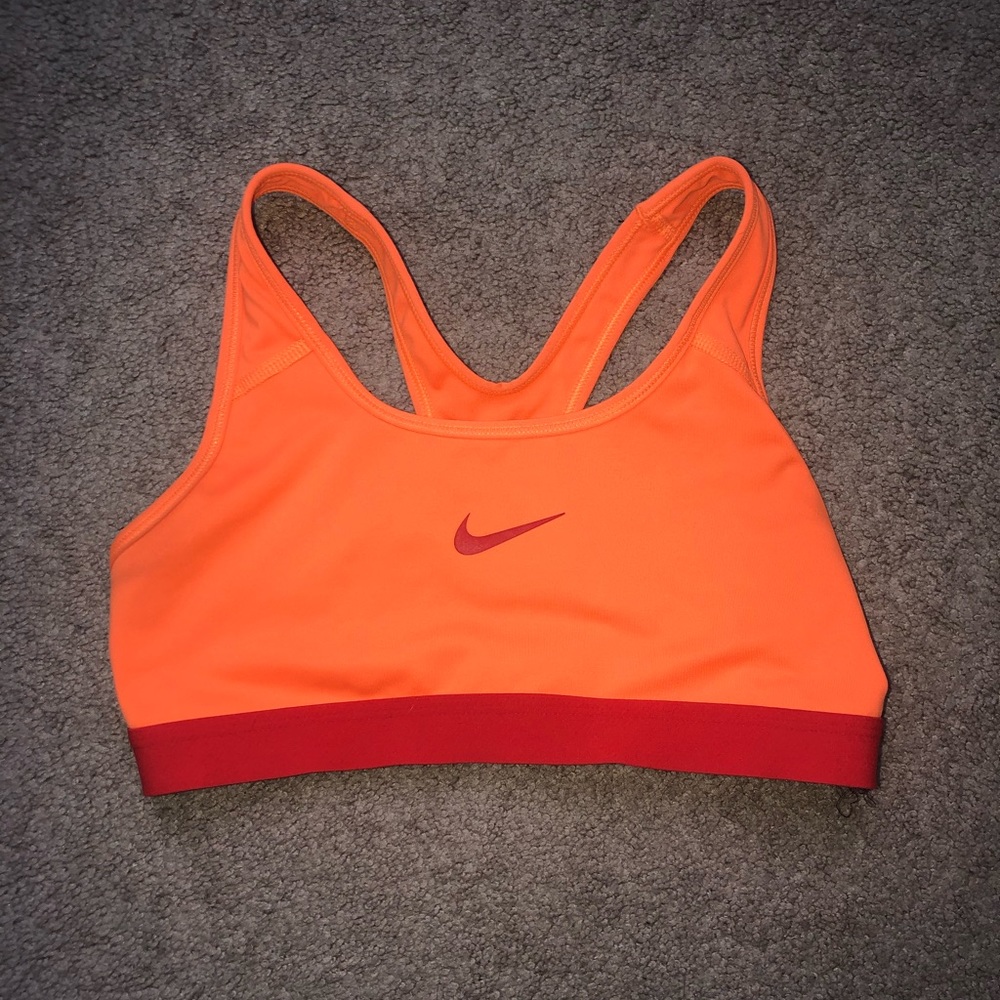 Orange Nike sports bra